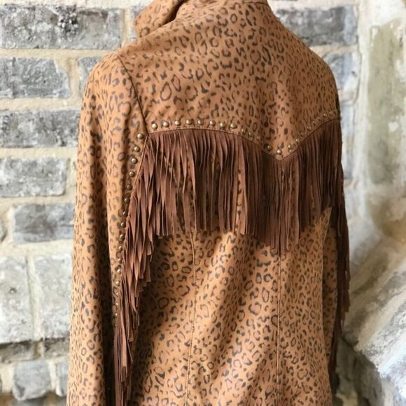 SCULLY  Ladies Limited Edition Scully    Genuine Leather Leopard Fringed Jacket - Picture 1 of 6